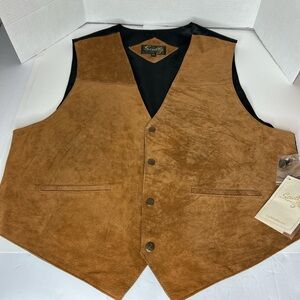 Scully Bourbon Boar Suede Men's Vest Adjustable back.  NEW